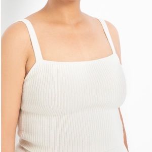 Eloquii (22/24) ivory sweater cropped tank